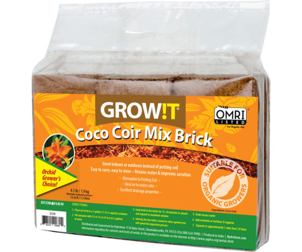 GROW!T Coco Coir Mix Brick, pack of 3 - Image 5