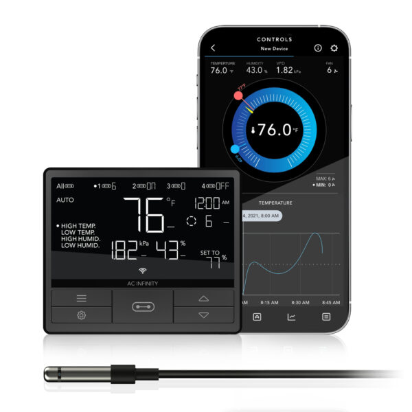 CONTROLLER 69 PRO, Independent Programs for Four Devices, Dynamic VPD, Temperature, Humidity, Scheduling, Cycles, Levels Control, Data App, Bluetooth + WiFi