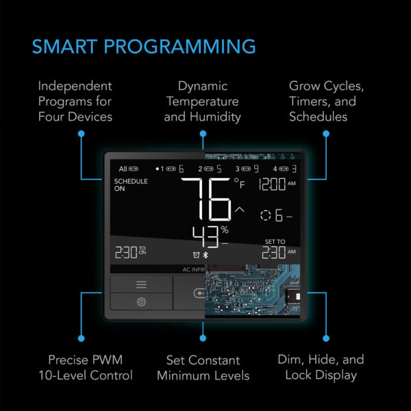 CONTROLLER 69, Independent Programs for Four Devices, Dynamic Temperature, Humidity, Scheduling, Cycles, Levels Control, Data App, Bluetooth - Image 6