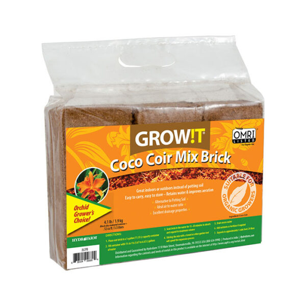 GROW!T Compressed Coco Coir Mix Brick, Set of 3