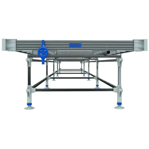 Wachsen Commercial Rolling Bench Galvanized 4’ x 10 to 13’ W/Trays & Netting Support - Image 7