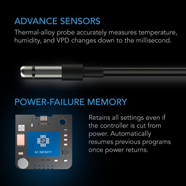 CONTROLLER 75 PRO, Independent Programs for Two Devices, Dynamic VPD, Temperature, Humidity, Scheduling, Data App, Bluetooth + WiFi, Desktop - Image 4